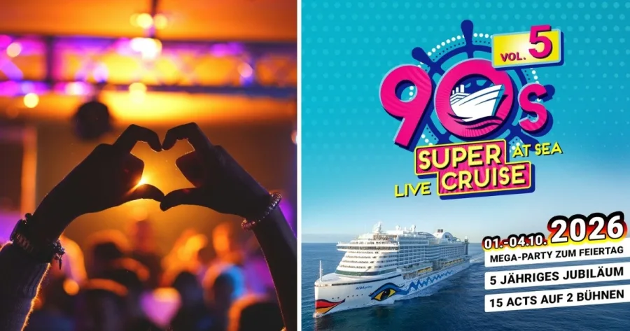 90s Super Cruise auf AIDAprima: Die Party-Kreuzfahrt 2026 | Headerbild