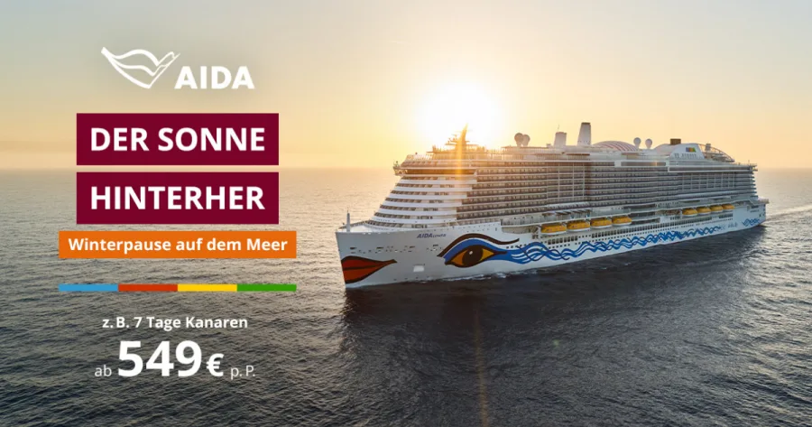 Hinweis auf Angebotsaktion AIDA Winterpause