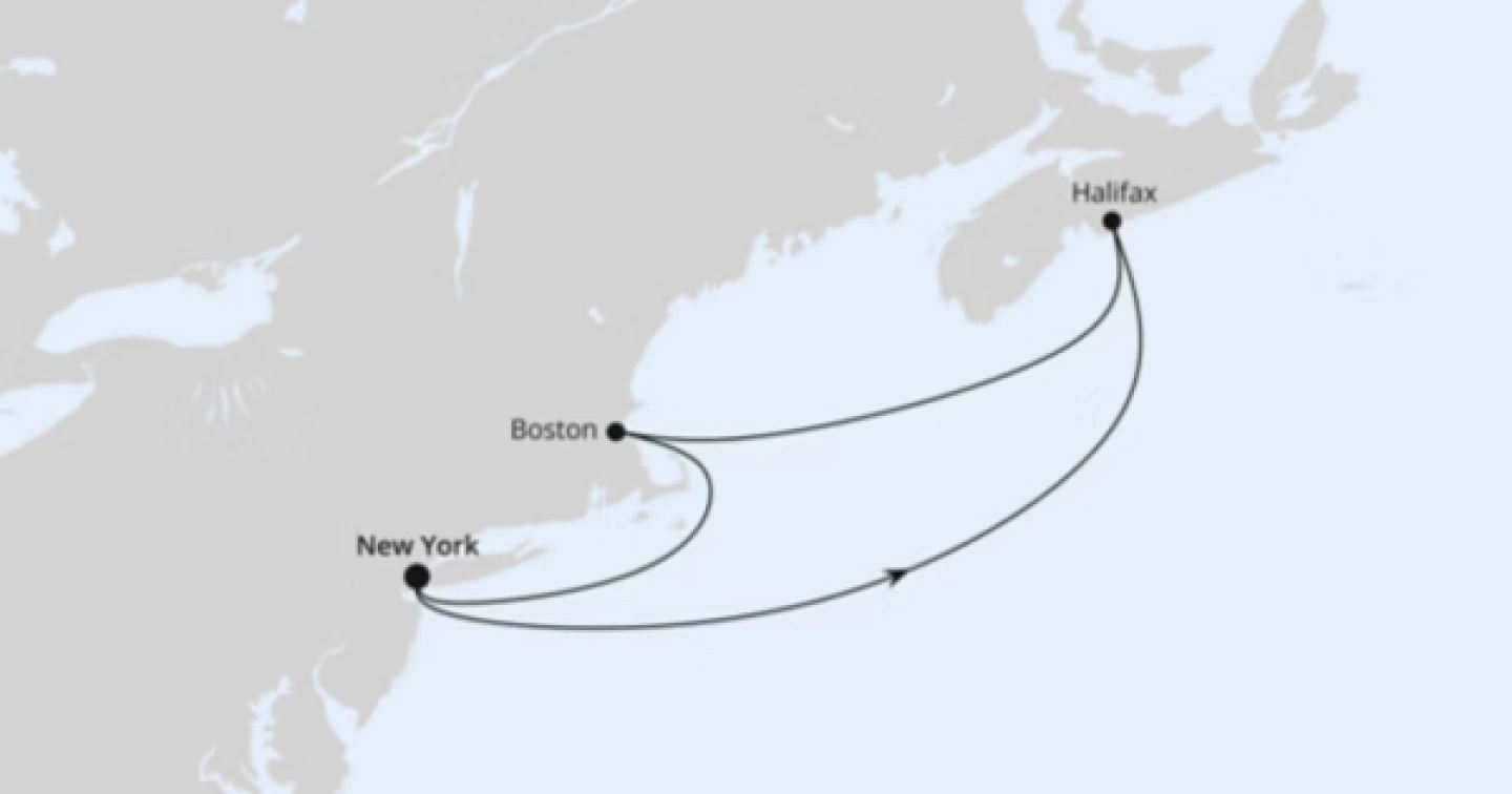 Routenverlauf Kanada und Indian Summer ab New York 2 im Herbst 2027.