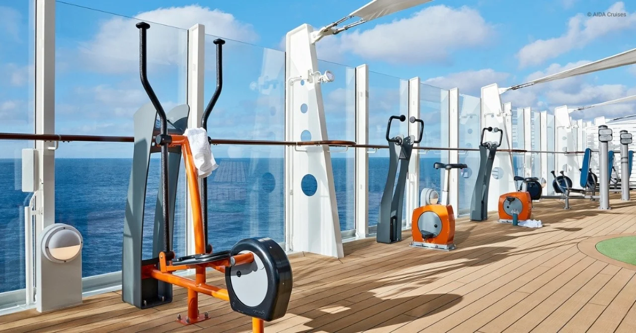 Outdoor-Gym an Bord eines Kreuzfahrtschiffs