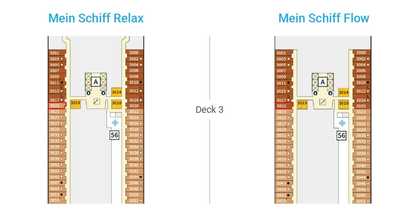 Deck 3 im Vergleich Mein Schiff Relax und Flow Teil 2.