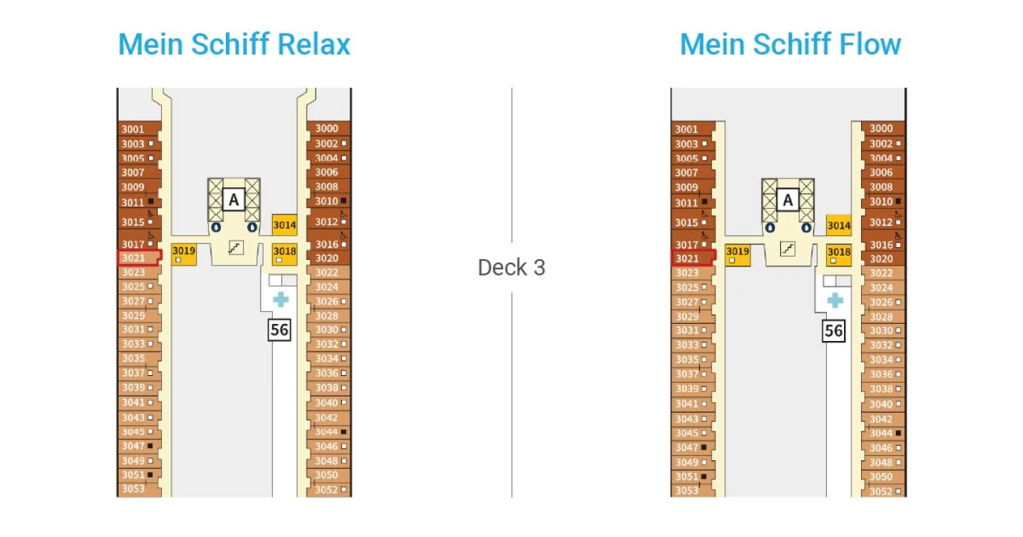 Deck 3 im Vergleich Mein Schiff Relax und Flow Teil 2.