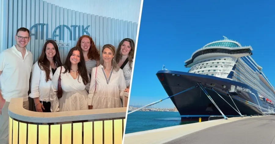 EURESAreisen Team im Atlantik Restaurant an Bord von Mein Schiff Flow