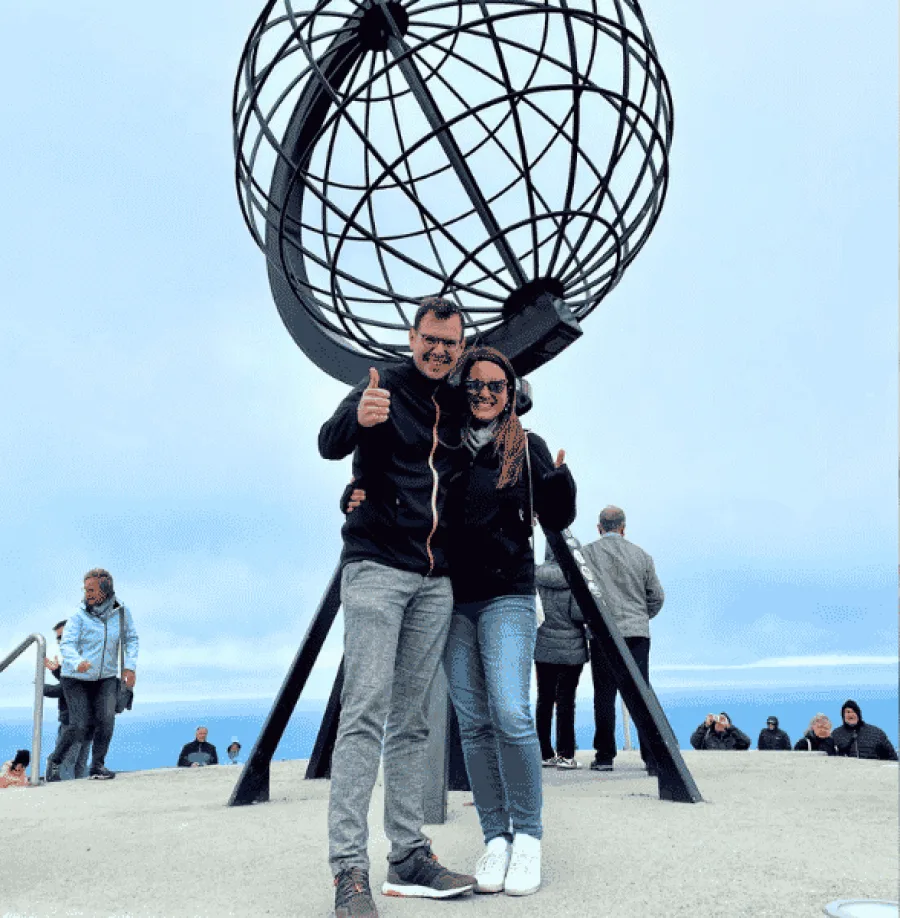 Johannes und Rebekka am Nordkap
