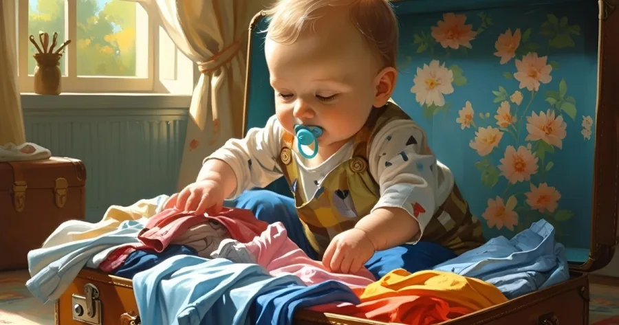 Baby im Koffer