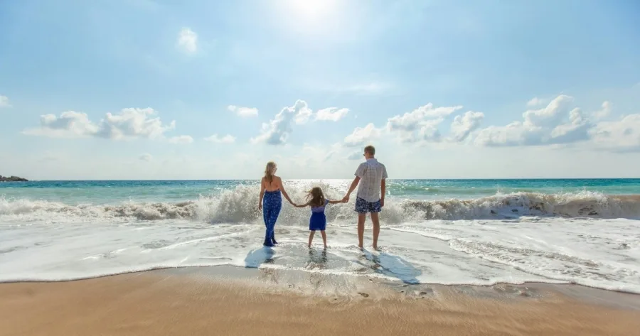 Familie am Strand