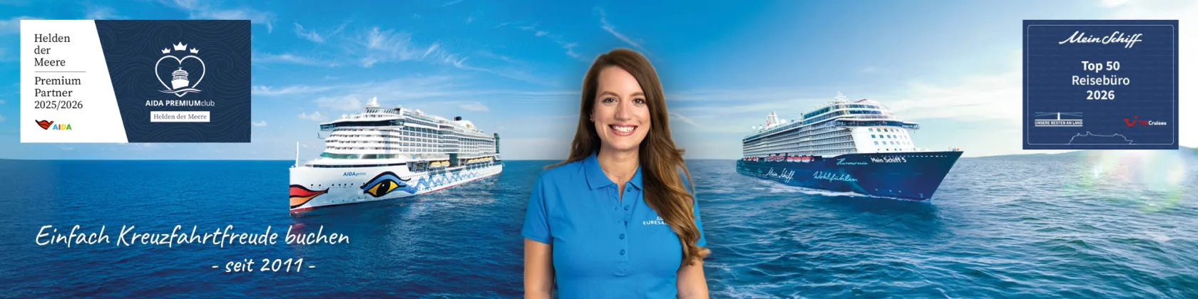 EURESAreisen ist vielfach ausgezeichnet von AIDA und Mein Schiff, als Helden der Meere und Unsere Besten an Land, und teilt das Expertenwissen bei YouTube