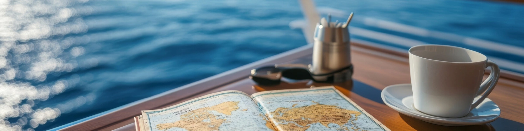 Weltkarte auf Schiff